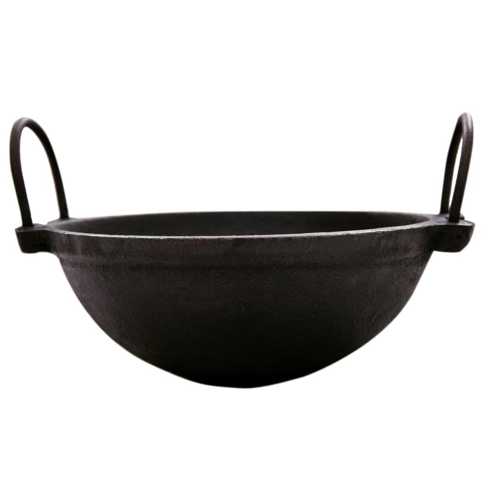 Seematis Kitchen - Cast Iron Kadai | Pre Seasoned/Kadai (Size - 12 inch) Kadhai | Loha | Deep/Fish/Egg - Fry pan | Kadai Non Stick | Flat/Induction Base (B0BNB6KG7V) Amazon Price History, Amazon Price Tracker