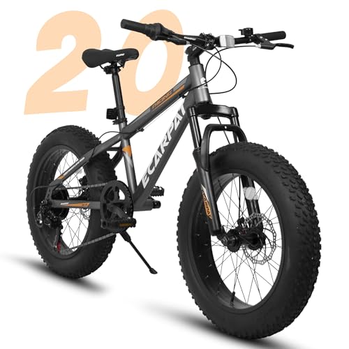 Image of Ecarpat 20 inch Kids Mountain Bike for Boys Girls 7-15 Years Old, All Terrain Mountain Bikes 7-Speed with Mechanical Disc Brakes Front Suspension, Mountain Bicycle Gift for Boys and Girls