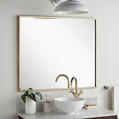 Signature Hardware 459128 Carpini 35-7/8" x 31" Framed Bathroom Mirror - Gold Leaf