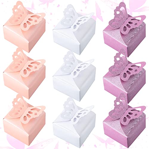 diyfixlcd Lot de 60 boîtes à dragées multicolores en forme de papillon pour la SaintValentin, le mariage, les bonbons, les fêtes prénatales, les...