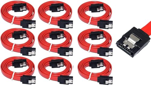 Image of Tobo SATA III Data Cable, Red, 6Gb /s High Speed, Backward Compatible with SATA I /II, 10 Pack (10, RED)