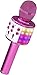ASENTER Micrófono Inalámbrico Bluetooth Karaoke con luces LED,Infantil Portátil de mano Speaker Machine Birthday Home Party Compatible con Android/iOS/PC/AUX o Teléfono Inteligente (Pink)