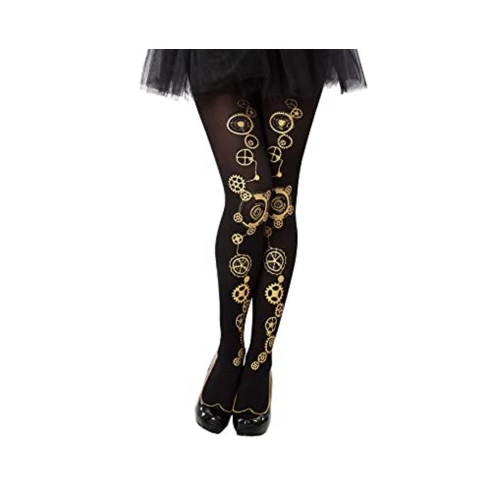 Atosa-63052 pończochy steampunk, czarne, pojedyncze (63052