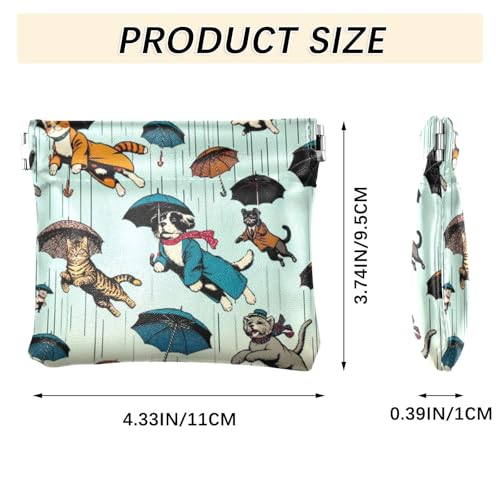 Cats and Dogs Coin Purse Leather Pouch Change Purse, Squeeze Coin Pouch for Cards, Keys & Lipsticks, Unisex3