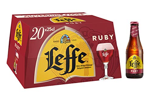 Leffe Ruby Bière Fruitée Pack 20 Bouteilles 25cl