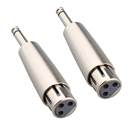 Jopto Lot de 2 Adaptateurs XLR vers Femelle 6,35 mm Jack Mono 6,35 mm Adaptateur TRS Mâle 1/4" Mâle Changer de Genre - XLR-F vers XLR Femelle 3 Broches Connecteur Convertisseur Audio Stéréo Micro Cover