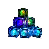 Fun Central (AC966) 12 Count 1.2 Inch LED Light Up Blinky Plastic Ice Cubes, Light Up Ice Cubes, Ice Cubes Light Up, Blinkies, Glowing Ice Cubes, Ice Cube LED, Ice Cube Light Up - Multicolor