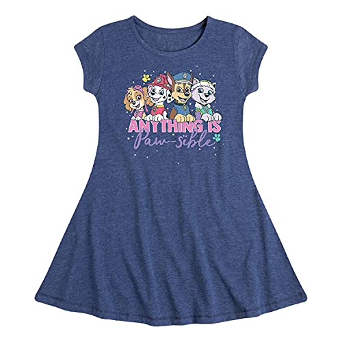 HYBRID APPAREL - Paw Patrol - Anything is Paw-Sible - Toddler and Youth Girls Fit and Flare Dress