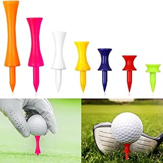Golf Tees Plastic, 70 Pcs Mixed Sizes Castle Golf Tees, Durable Winter Golf Tees Small Castle Tees in Multiple Colors(5mm, 32mm, 39mm, 45mm, 51mm, 59mm, 70mm)