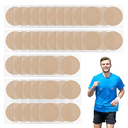 100 Pièces de Marathon Run Gear Mamelons protège-tétons Invisibles, Nippelpads Herren 35mm/1,38 Pouces Couvertures de Mamelon de Hommes Cache Teton jetables...