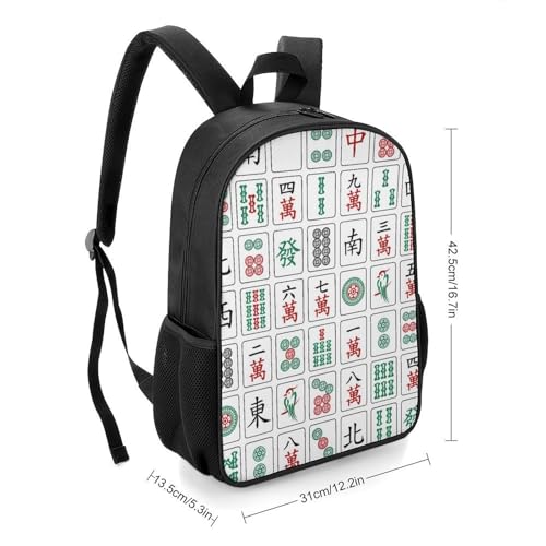Mahjong Pattern Travel Backpack Casual Daypack Shoulder Bag with Adjustable Shoulder Straps for Hiking2