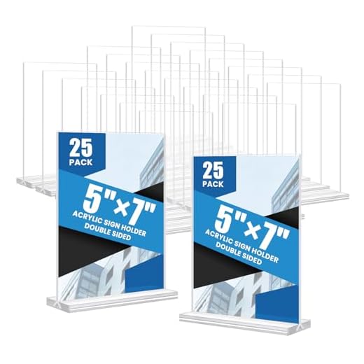 25 Pack Double Sided Acrylic Sign Holder