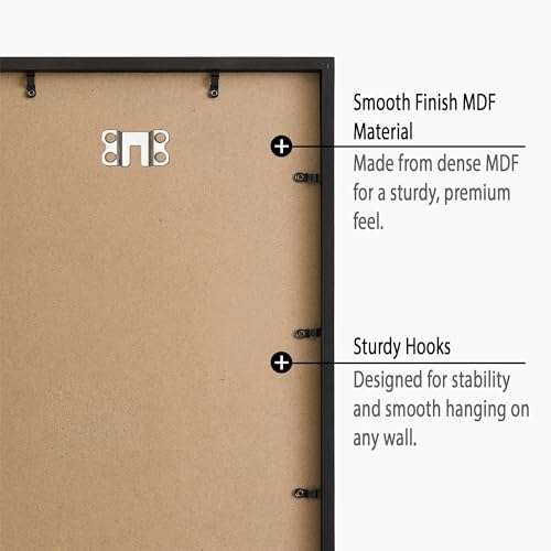 Image of kotart Photo Frame For Wall Decor | Wooden Frames For Wall Decoration | Aesthetic Collage Picture Frames | Rectangular Photo Frame For Home Decor Bedroom Office | Pack of 9 (12X12 inch)