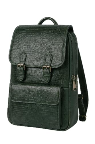 Image of Full-Grain Natural Genuine Pure Leather Laptop Backpack Bags for Mens Man and Women College Office Use Daypack Travel 16 Inch, Size: H-16 X L- 10 X W- 5 Inches