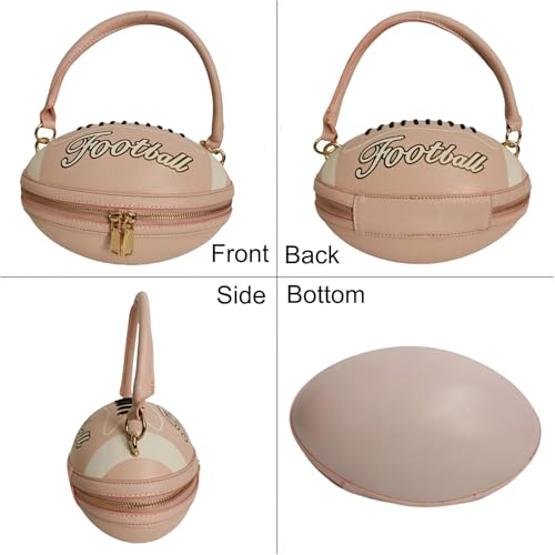 Image of Women Rhinestone Football Shaped Handbag Chain Crossbody Shoulder Bag Football Purse | Rugby, Unique, Novelty, Football