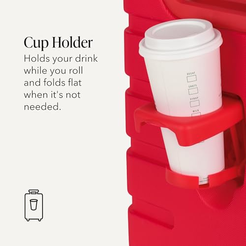 Image of SWISSGEAR Signature Hardside Expandable Carry-On Spinner Luggage, ABS Construction, TSA-Friendly Lock, and Built-In Cupholder, White, 19-Inch, Red, Carry-On 19-Inch, Signature Hardside Expandable