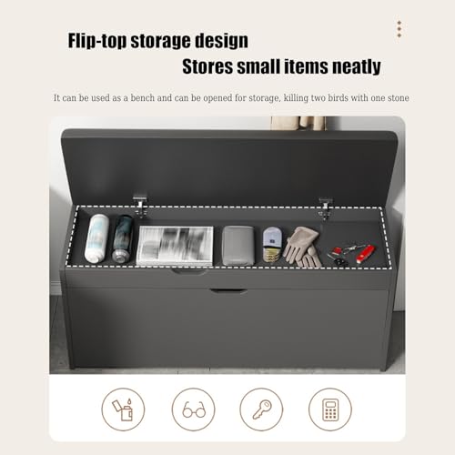 Banc de rangement chaussures à 3 tiroirs abattants pour petit meuble entrée - 3