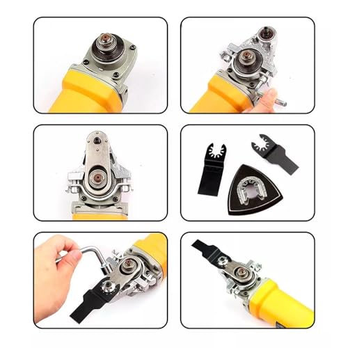 Kit Adaptador Oscilante para Esmerilhadeira, Conjunto de Acessórios para Rebarbador, Rebarbadora Met