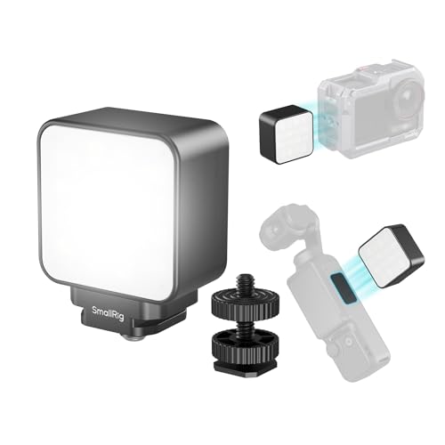 SMALLRIG Mini Lampe Vidéo LED Magnétique pour Caméras d'action, 3000K-6000K, 500 mAh Batterie, pour DJI OSMO Action 6/5Pro/4/Pocket 3/Nano, GoPro, pour...
