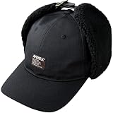 [アヴィレックス] AVIREX RIPSTOP フライトキャップ 耳当て イヤーフラップ ローキャップ ボンバーキャップ 帽子 メンズ ボア アビエイターキャップ イヤーマフ ミリタリー パイロットキャップ 秋 冬 キャスケット ブラック