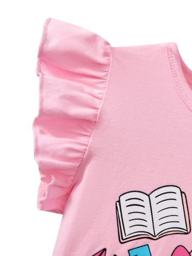 Image of Little Girls 2 Piece Outfits Ruffle Sleeve Unicorn Sweatshirts Top and Leggings Set School Outfits Kids Clothing Set