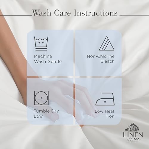 Image of Linen Home 2-Pack Queen Sheet Set, 100% Cotton Percale Bedding, 8-Piece Value Bundle, Deep Pocket Cooling Bed Sheets for Hot Sleepers, Breathable & Crisp Hotel Quality, Long-Staple Cotton, Baby Blue
