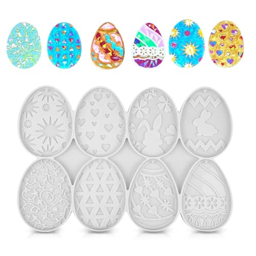 O-Kinee Molde de silicone para ovos de Páscoa - resina epóxi, porta-chaves, coelho DIY - molde de fundição para a Páscoa