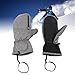 XZXCVN Ski Mittens with Touch Screen Inner 5 Fingers, Watertight, Grey - All Around Warmth, Anti Slip PU Grip, Outdoor Winter Activities (L)