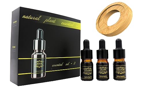 Image of 1 Pack Fragrance Tablet Ring, 3 Bottles of Solar Car Air Freshener Refills (2 Fragrance Scented Cologne /Ocean Essentil Oils Refill) Perfume Oil for Car Air Fresheners Air Purifier Aromatic Diffuser