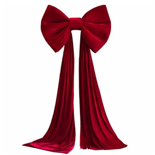 Fiocco Per Puntale Per Albero Di Natale, 50,8 X 38,1 Cm, Extra Large, In Velluto Rosso, Con Sentiero Lungo 3 M, Decorazione Della Parte Superiore Dell'albero Di Natales Per Il Natale