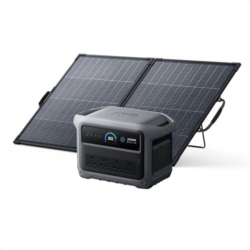 Anker SOLIX C1000 Gen 2 Portable Power Station with 200W Solar Panel, 2000W (Peak 3000W) Solar Generator, 1024Wh LiFePO4, Fast Charge 100% in 49 Min, 10ms UPS, for Home Backup, Camping & Eme