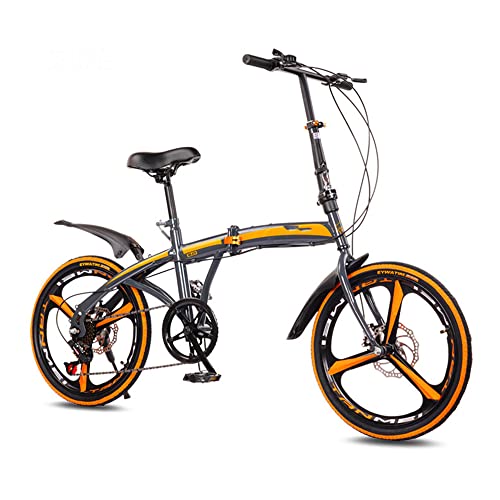 Bicicleta plegable con marco de acero de aluminio ligero para adultos, fácil de plegar Ruedas de 20 pulgadas Bicicletas plegables Bicicleta de ciudad con frenos de disco, Altura ajustable Cover