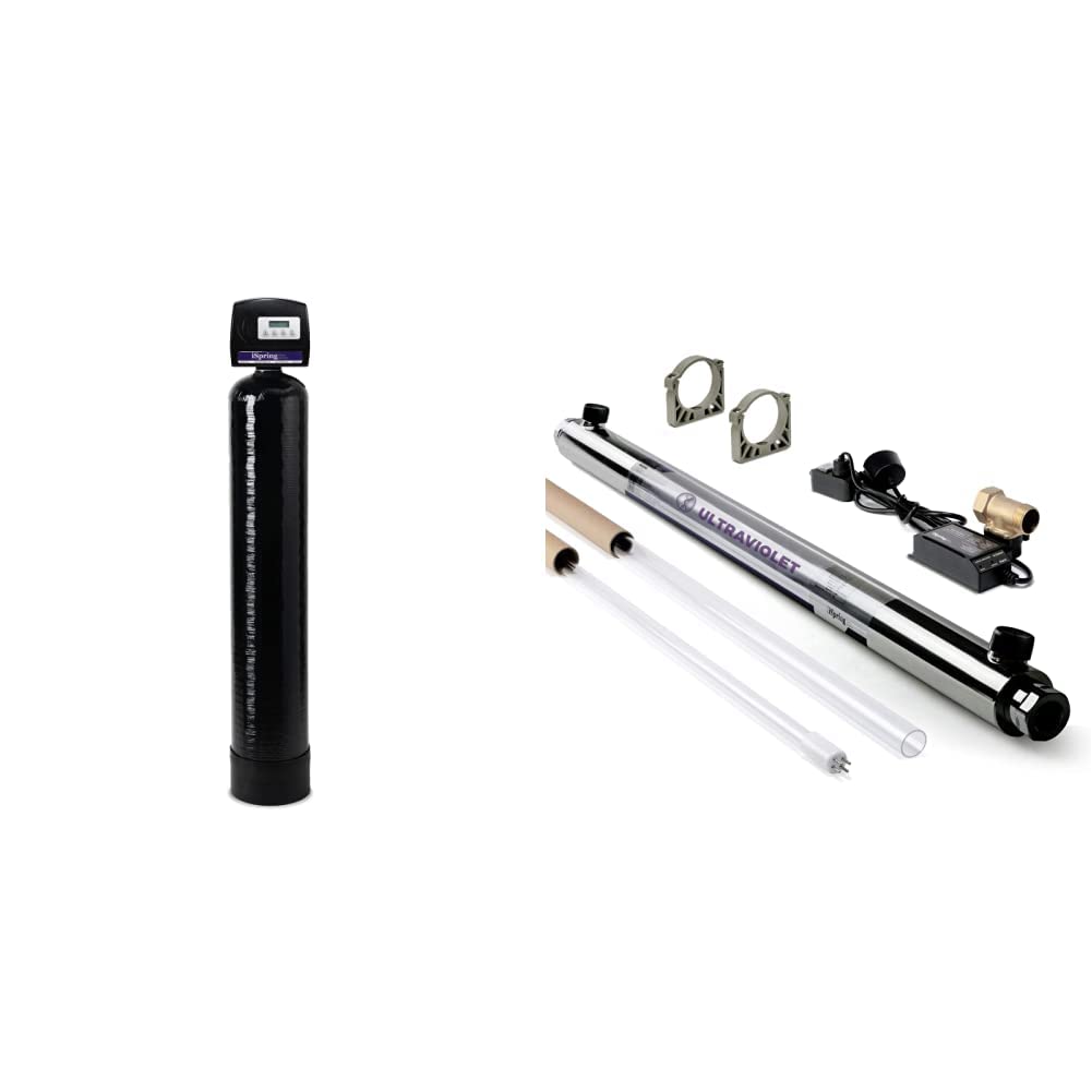iSpring WCFM500K Iron, Manganese, and Hydrogen Sulfide Water Filtration System, Whole House or Well Water, Set & Forget, Last up to 10 Years - - 