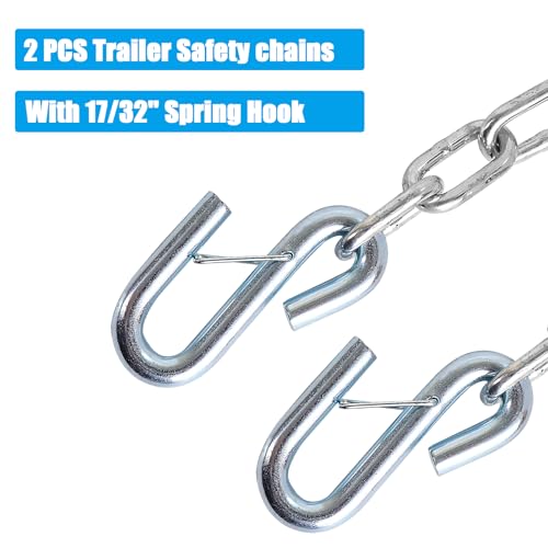 Image of 48 inch Trailer Safety Chain w / 17 /32 inch Hooks 7000 lbs 2 Pack