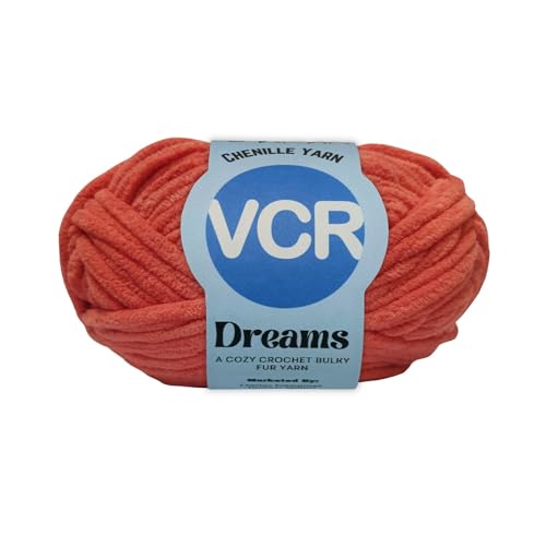 Image of VCR Orangish Pink, 100 Grams Hank, 60 Meters Length, Premium Polyester Ball for Crochet and Knitting, Pack of 1 Yarn, Soft and Bulky Fur Suitable for DIY