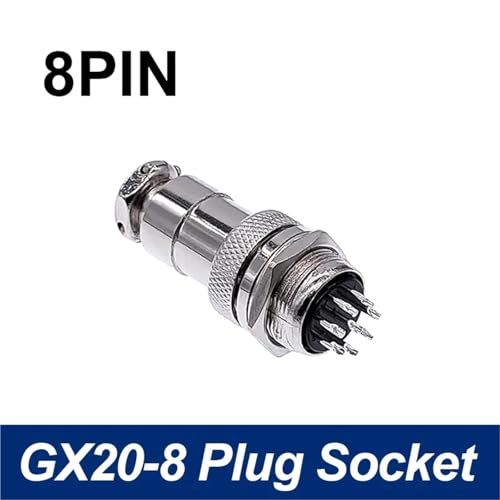 Conector metálico circular GX20 de 8 pines en formato macho y hembra rápido 2