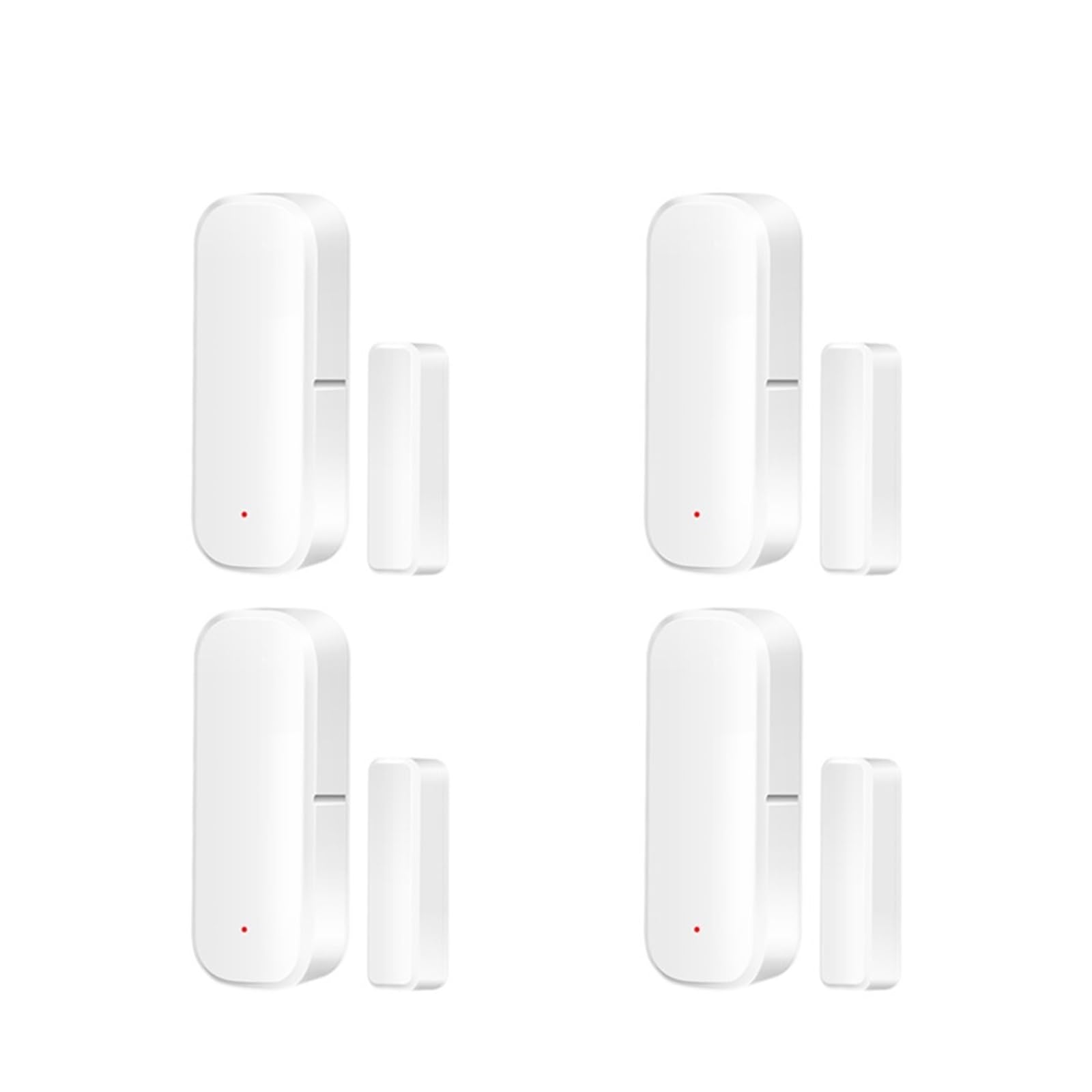Sensor de puerta inteligente Tuya ZigBee, detectores de puerta abierta y cerrada, protección de seguridad inteligente for el hogar, Control de vida inteligente a través de Alexa(4 Pieces)