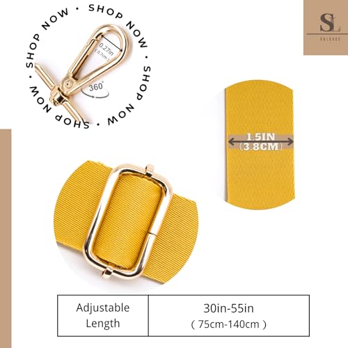 Image of S&loyoe Thickened Solid Color Purse Straps Replacement Crossbody Bag Strap Adjustable Wide Guitar Straps for Handbags 1.5inch