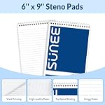 SUNEE 10 Pack Steno Pads 6x9, Gregg Rule, 60 Sheets, Spiral Notebook 6x9, White Paper, Take Notes with Top Spiral Notebook, for School, University, College, Work, Office, Classic Color - Image 3