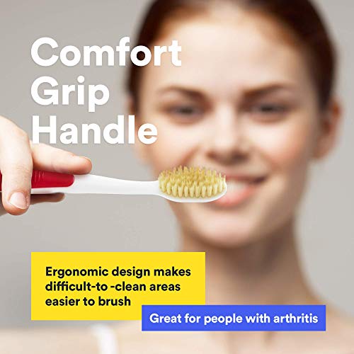 Mouthwatchers - Manual Toothbrushes - Clean Teeth For Adult - 6 Count - Floss Bristle Silver - Invented By Doctor Plotka's #TOP1