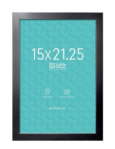 LaVie Home 15x21.25 Picture Frame Black Puzzles Frame for Wall Decoration Classic Black Minimalist Style Suitable for Decorating Houses Offices Hotels Puzzles Posters Photos or Artwork1 Pack