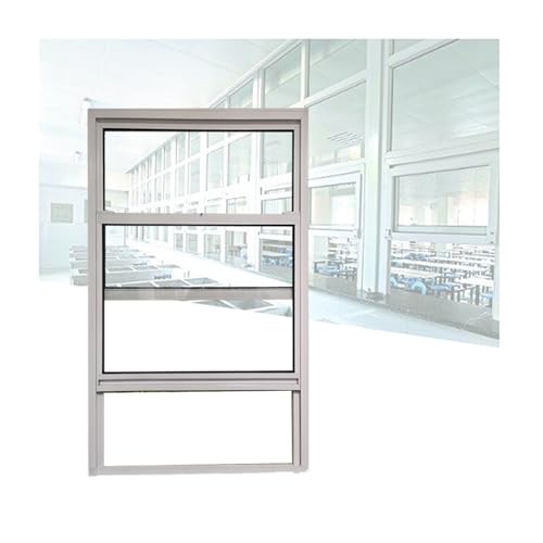 LVLDAWA Salas Ventanas, Marco Guillotina Deslizante Push-Pull Aleación Aluminio Montaje Empotrado Cobertizo Almacenamiento Vidrio Templado para Reemplazo Cocinas(35X60CM)