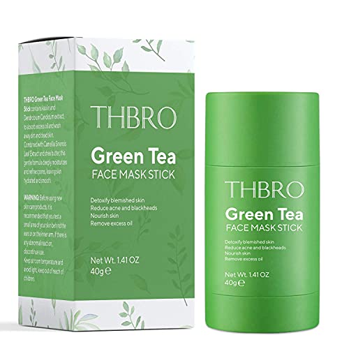 Green Tea Purifying Clay Stick Mask, Green tea cleansing mask, Green Tea Mask For Face Moisturizes Oil Control, Deep Clean Pore, Improves Skin,for All Skin Types Men Women (Green)