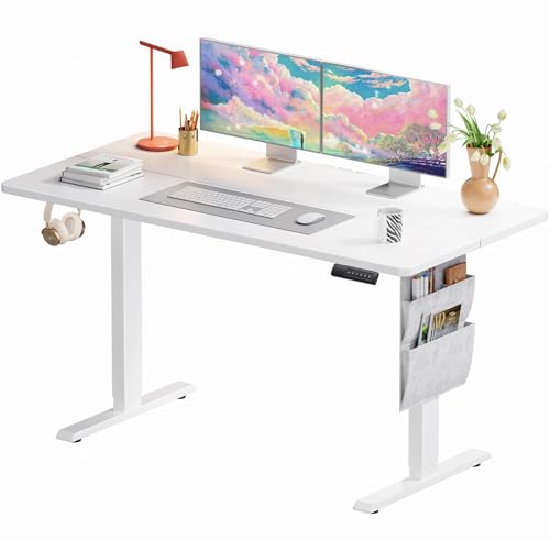 Image of Marsail 55x28 Electric Standing Desk Adjustable Height, Stand up Desk with Storage Bag for Home Office Computer Desk Memory Preset with Headphone Hook