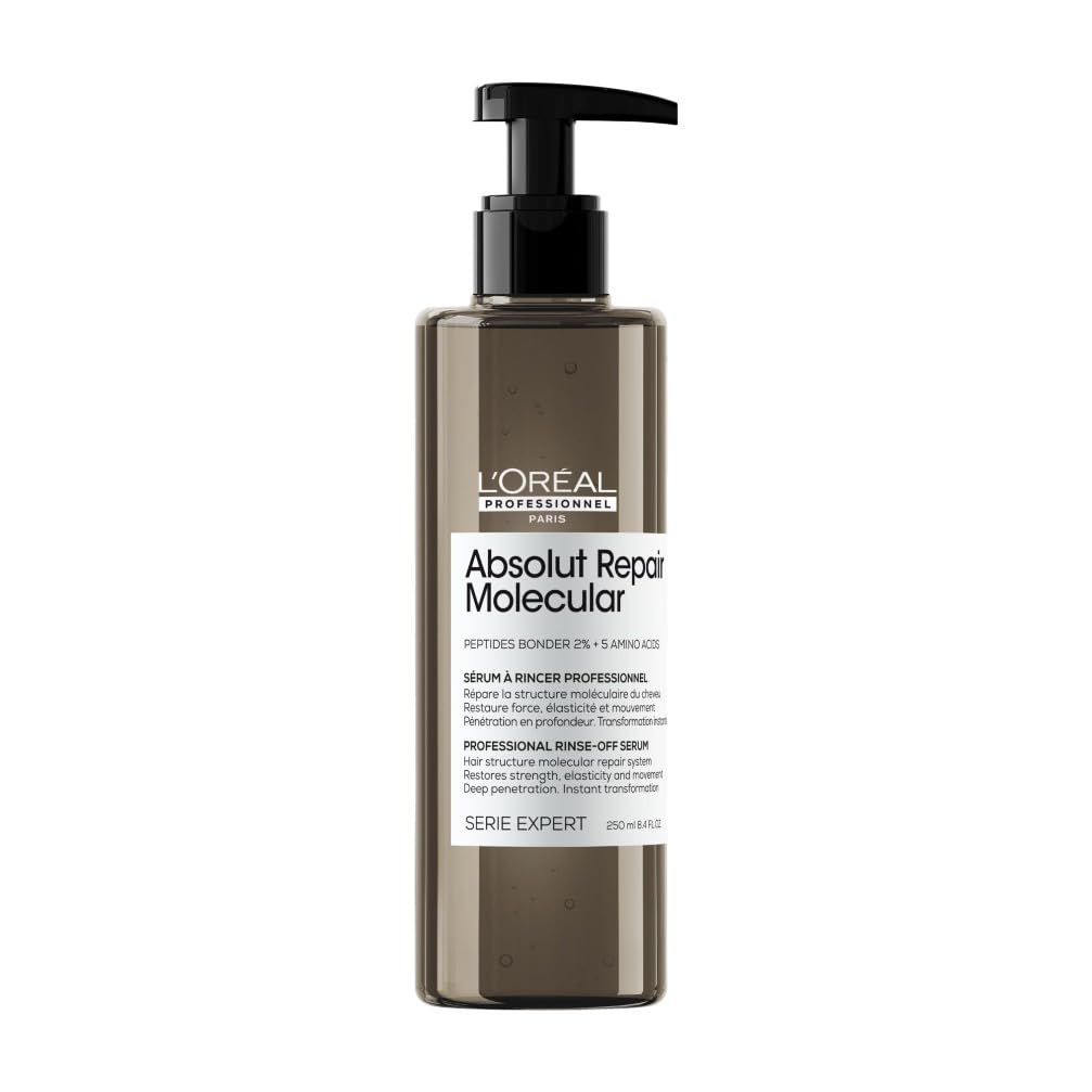 L’Oréal Professionnel Paris, Balsamo Liquido Ristrutturante, Tutti i Tipi di Capelli Danneggiati, Riparazione dei Danni, Con Risciacquo, Senza Solfati, Absolut Repair Molecular, SERIE EXPERT, 250 ml
