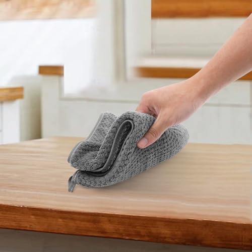 SEESUNO 10 Pack Grey Tea Towels for Kitchen, 75 x 35cm Lint Free Super Absorbent Waffle Teatowels for Kitchen Dish - Image 4