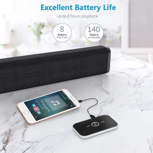 Image of MICROWARE Bluetooth Receiver Transmitter, 2IN1 Wireless Audio Bluetooth Adapter, Compatible for Android /iOS System Phones Tablet PC, Optical RCA AUX 3.5mm Inputs /Outputs