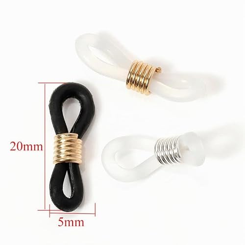 Générique 50 pièces crochet d'oreille lunettes chaîne lunettes retenue extrémités corde lunettes de soleil cordon support sangle retenue fin boucle connecteur – vue 5