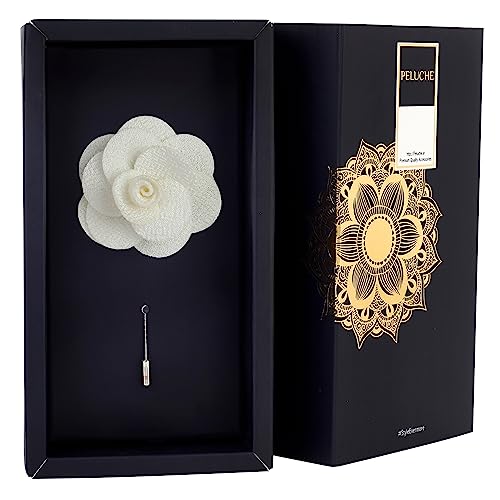 Image of Peluche Brawny Delicacy White Brooch for Men