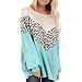 TIANRUN Women O-Neck Autumn Long Sleeve Cotton Leopard Loose Tops Plus Size Bloues with Side Twist Knotted